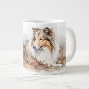 Watercolor Sheltie Large Coffee Mug