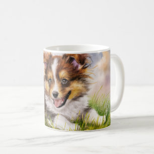 Watercolor Sheltie Puppy Coffee Mug