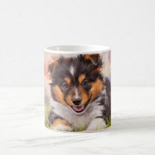 Watercolor Sheltie Puppy Coffee Mug