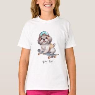 Watercolor Shih Tzu Girl T-Shirt