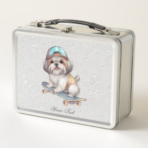 Watercolor Shih Tzu Metal Lunch Box