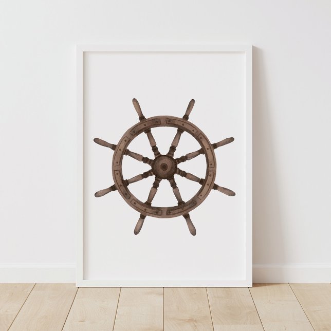 Watercolor Ship Wheel Nautical Decor (Creator Uploaded)