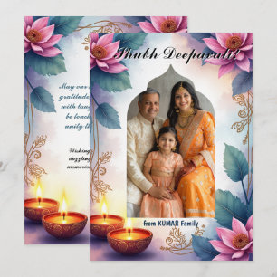 Watercolor Shubh Deepavali Portrait Card