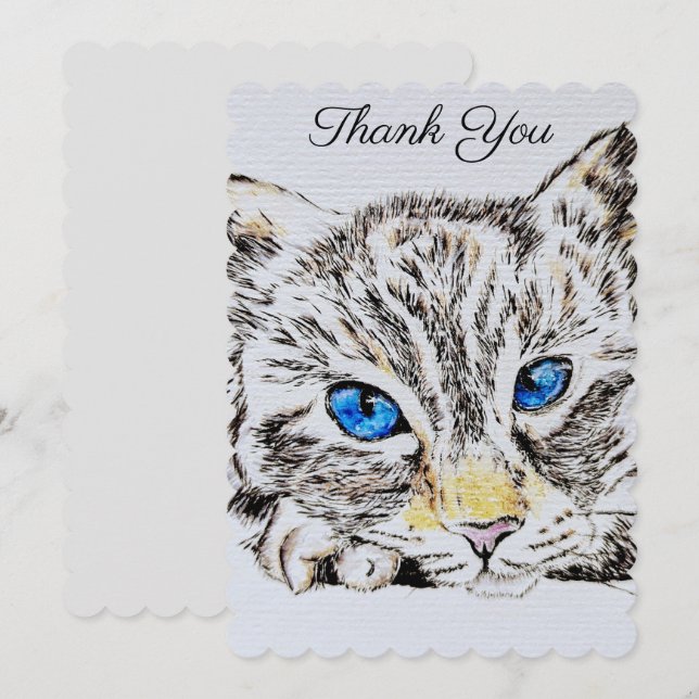 Watercolor Siamese Ragdoll Cat Personalised Card (Front/Back)