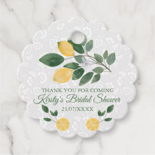 Watercolor Sicilian Lemons Bridal Shower Favour Tags