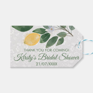 Watercolor Sicilian Lemons Bridal Shower Gift Tags
