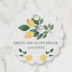 Watercolor Sicilian Lemons Wedding Favour Tags