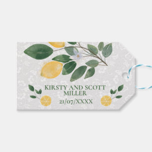 Watercolor Sicilian Lemons Wedding Gift Tags