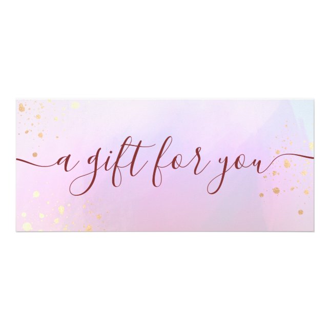 Watercolor Signature Script Spa Gift Certificate (Front)