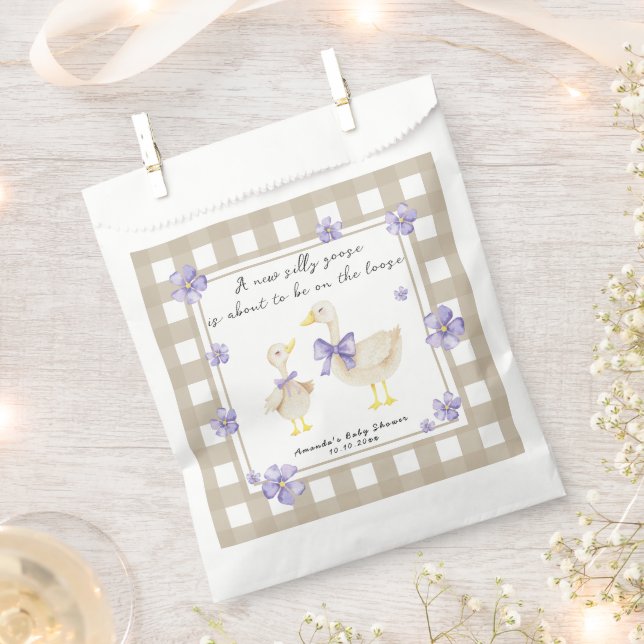 Watercolor Silly Goose Baby Shower  Favour Bags (Clipped)