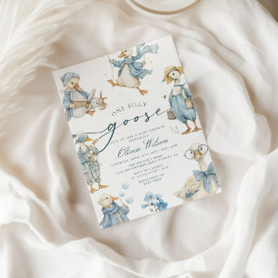Watercolor Silly Goose Baby Shower Invitation