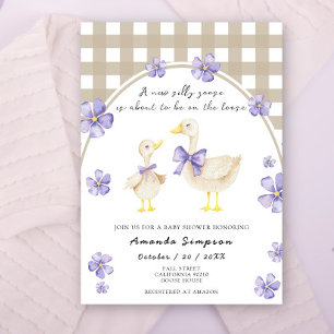 Watercolor Silly Goose Baby Shower Invitation