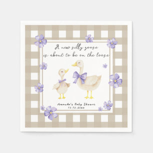 Watercolor Silly Goose Baby Shower Napkin