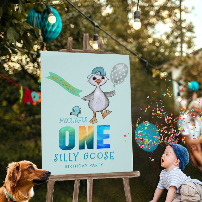 Watercolor Silly Goose Birthday Welcome Sign (Watercolor Silly Goose Birthday Welcome Sign)