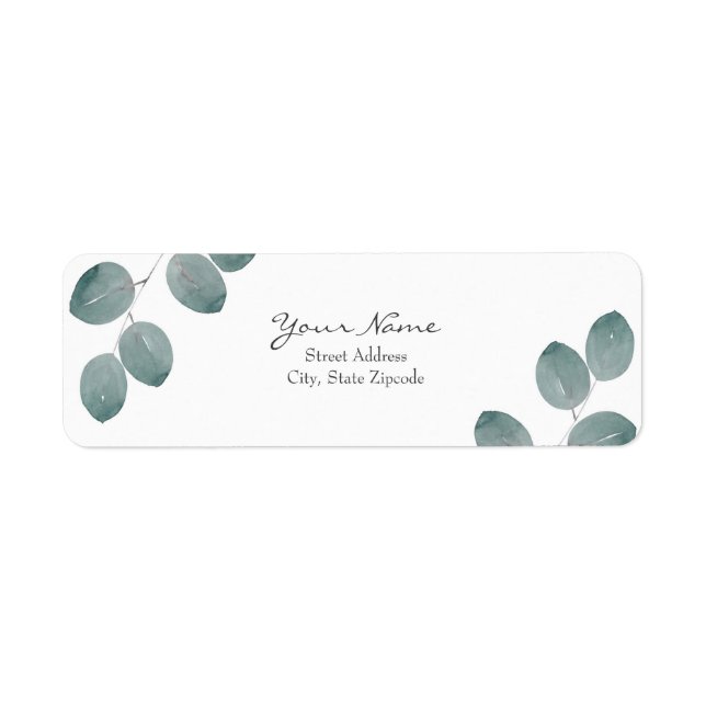 Watercolor Silver Dollar Eucalyptus Leaves (Front)