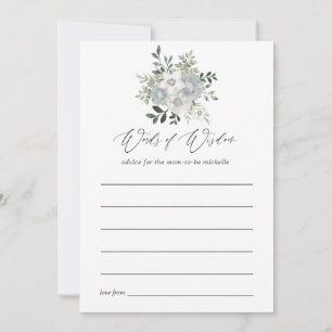 Watercolor Silver Sage Bridal Shower Advice Card
