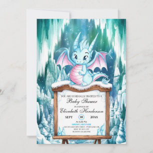 Watercolor Simple Dragon Baby Shower Invitation