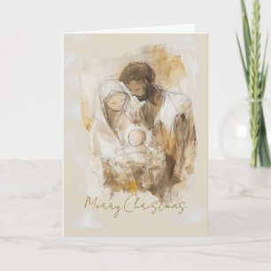 Watercolor Simple Nativity Christmas Holiday Card