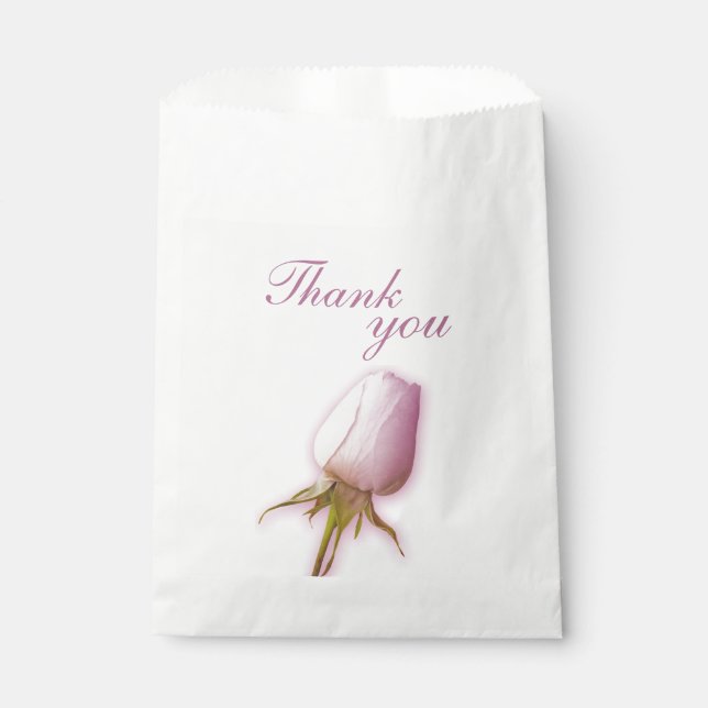 Watercolor single lilac rose bud wedding favour ba bags (Front)