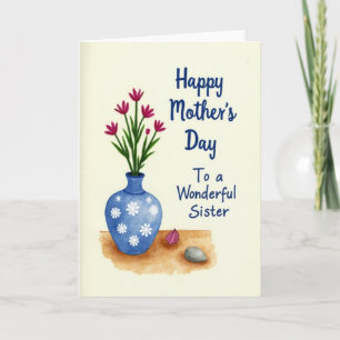 Watercolor Sister Mothers Day Card