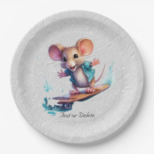 Watercolor Skateboard Mouse Paper Plate