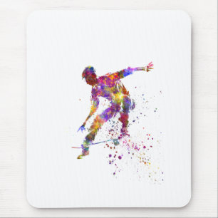 watercolor skater mouse mat