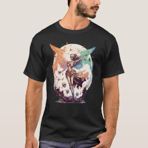 Watercolor Skeleton Fairy Gothic Fairycore Grunge T-Shirt
