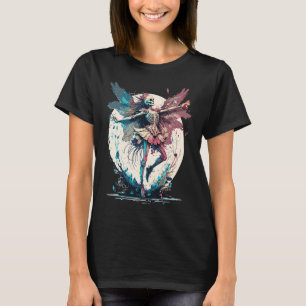 Watercolor Skeleton Fairy Gothic Fairycore Grunge  T-Shirt