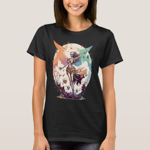 Watercolor Skeleton Fairy Gothic Fairycore Grunge  T-Shirt
