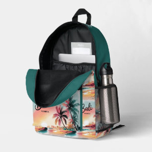 Watercolor Sketch Bali Indonesia Tropical   Printed Backpack