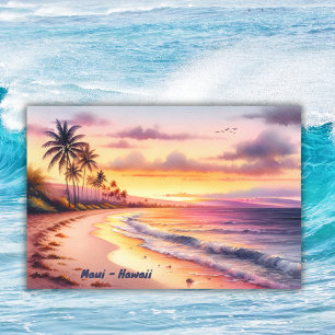 Watercolor Sketch Maui Hawaii Colourful Photo Print