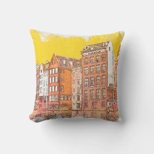 Watercolor sketch or illustration of traditional a cushion