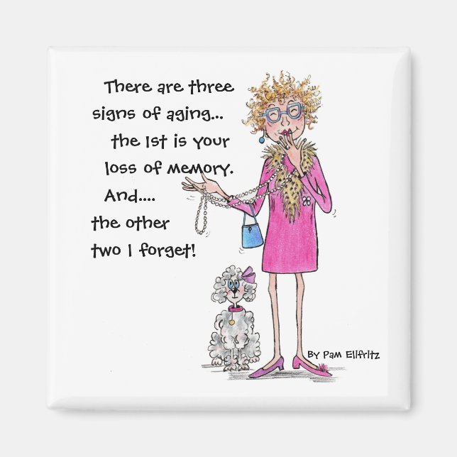 Watercolor sketch Woman Three Signs of Aging  Magnet (Front)