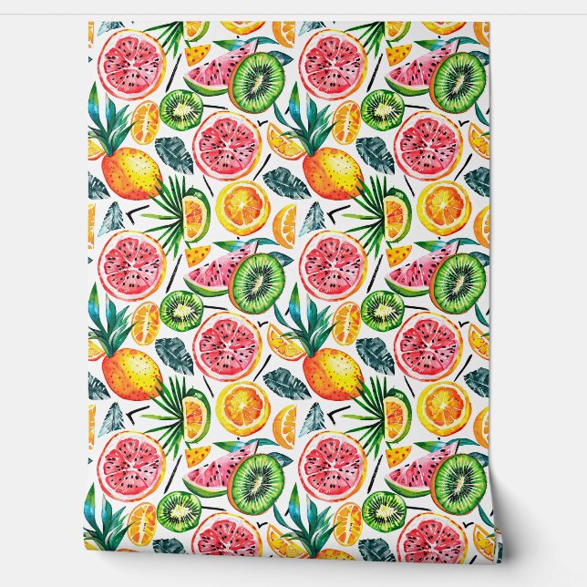 Watercolor sketched detailed pattern of Dragon fru Wallpaper (Unrolling)