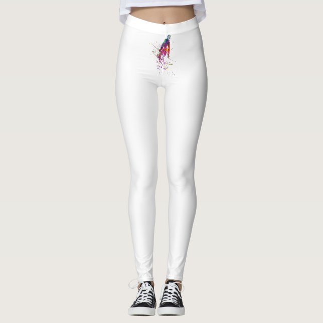 watercolor skier leggings (Front)