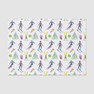 Watercolor Skiing Tissue Paper
