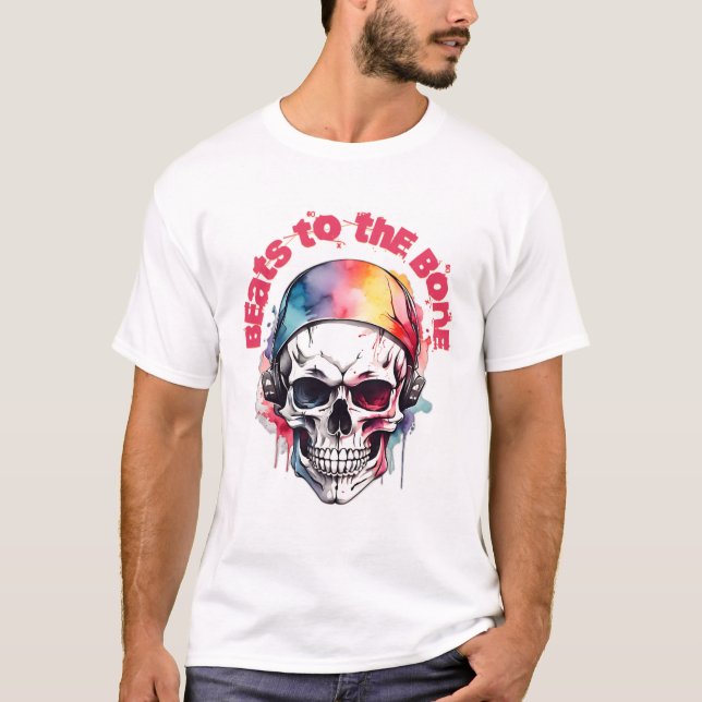 watercolor skull face T-Shirt (Front)