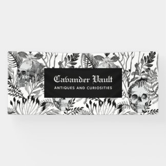 Watercolor Skull Garden Banner