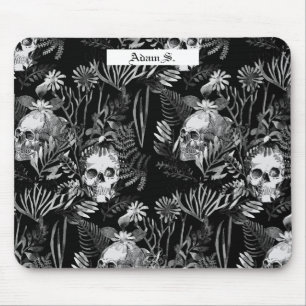 Watercolor Skull Garden Mouse Mat