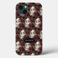 Watercolor Skull Roses Personalised