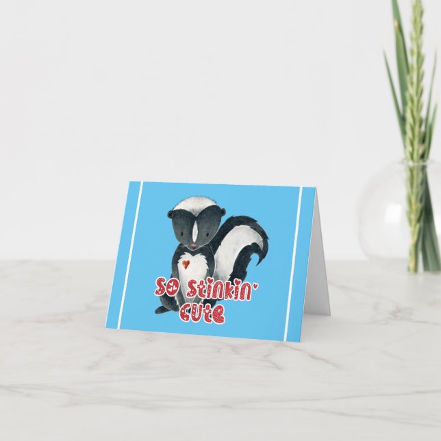 Watercolor skunk so stinkin' cute card (Front)