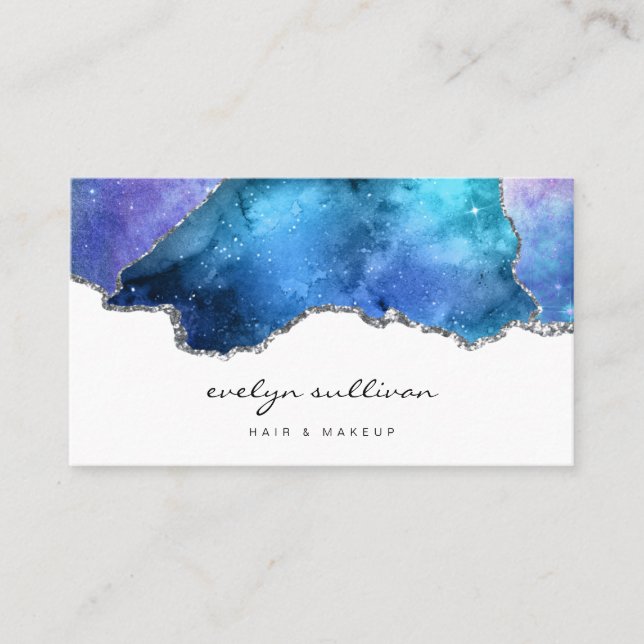 watercolor sky agate business card (Front)
