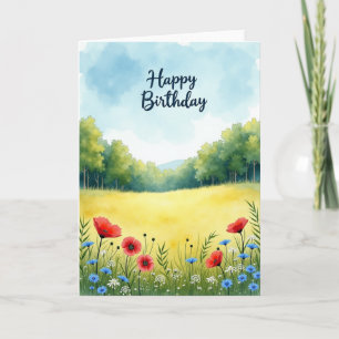 Watercolor Sky Birthday Card