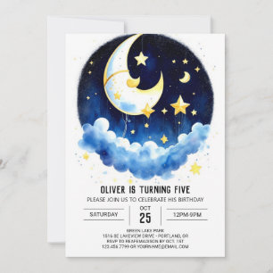 Watercolor Sky of Stars Birthday Invitation