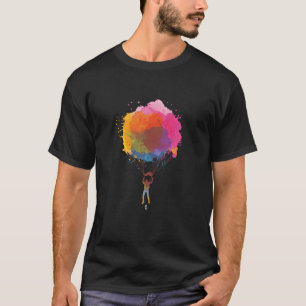 Watercolor Skydiving Parachuting Skydiver Sports T-Shirt