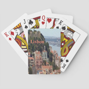 Watercolor Skyline of Lisbon, Portugal  Playing Cards