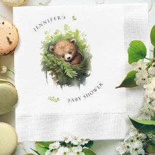 Watercolor Sleeping Bear Baby Shower Napkin