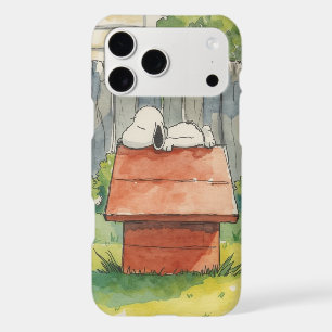 Watercolor Sleeping Dog on Red Doghouse Art