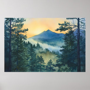 Watercolor Sleeping Ute Mountain canvas prints