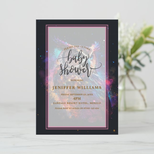 Watercolor Sloth Moon Crown           Invitation (Standing Front)